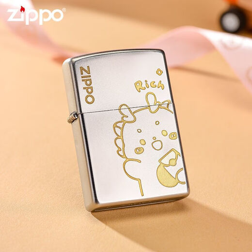 ZIPPO芝宝打火机 可爱招手比耶龙zpoo 防风zppo煤油火机 可爱比耶龙(单机无油)DY9902DK
