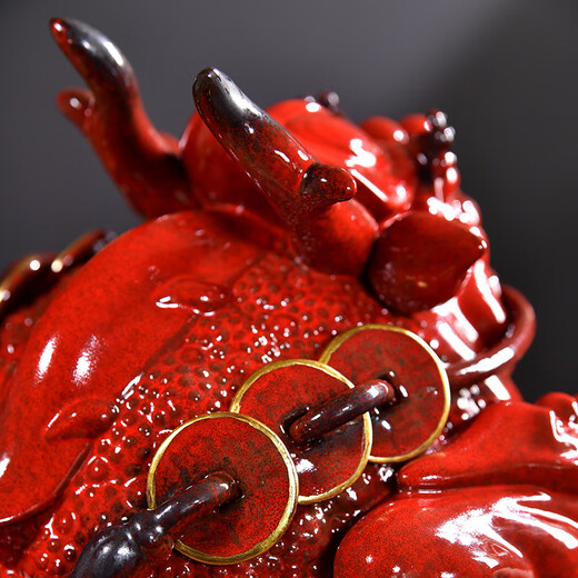 
Zeng Guoqing Ceramics and Golden Toad Ornaments Large Three-legged Toad Shop Living Room Cash Desk Decoration Opening Gift Product 9215