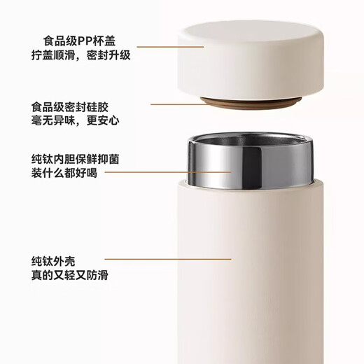 IKXO high-end pure titanium mini thermos gift gifts Valentine's Day gift box high-value light portable water cup customization Meteorite black pure titanium small water cup 200ML gift box packaging