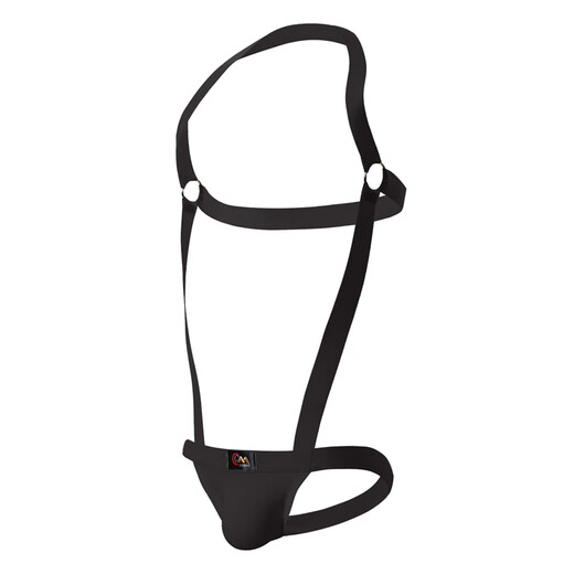 Men's double-butt underwear, pure cotton, men's thong, sexy butt lifting men's underwear, one-size-fits-all sports briefs, rainbow-colored cotton, black 1 piece