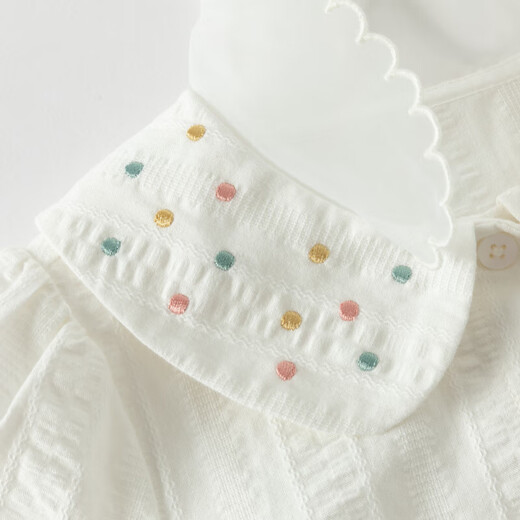 DAVE&BELLA girls long-sleeved shirt pure cotton baby girl shirt new spring clothing children's bottoming top children's clothes white ready stock 100 cm (recommended height 90-100cm)