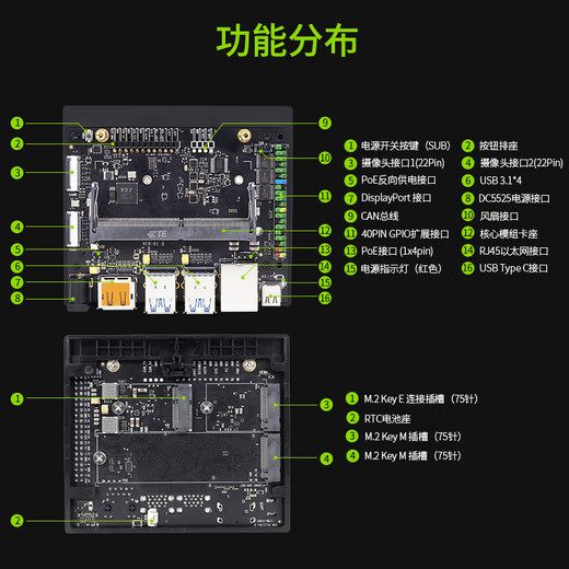 Yahboom Nvidia Jetson Orin NX Super Development Board Nano Suite AI Big Model Model Module Core Super Basic Package Orin NX Super 16gb