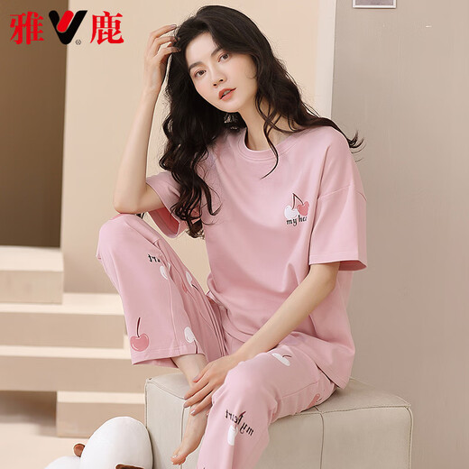 Yalu High-End New Pyjamas für die Sommer-Kurzärmer-Hose für Frauen im Sommer für Frauen für Frühlings-, Herbst-, Sommer- und Sommer-Dünnhaus-Kleidungsstücke ZH-9721 M