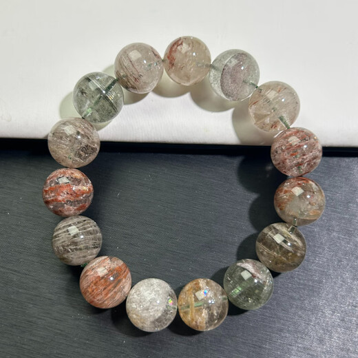 Bracelet de cristal fantôme à mille couches pour quatre saisons Natural Full Full Ghost Greed Red Ghost Bread Bracelet QCSJ12244 Perle Diamètre d'environ 12 mm