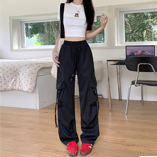 
Multi-pocket casual ice silk work pants for men and women neutral summer outdoor trousers trendy couple casual pants KXW 687 blue [ice silk work pants] 3XL [145-160Jin [Jin equals 0.5 kg]]