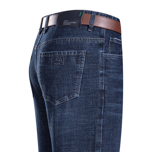 Goldlion Summer Thin Stretch Jeans hommes droits en vrac respirant dada d'âge moyen Business Men's Casual Long Lan Black (3881 Spring and Automn Style) régulier 33 (2 pieds 6)