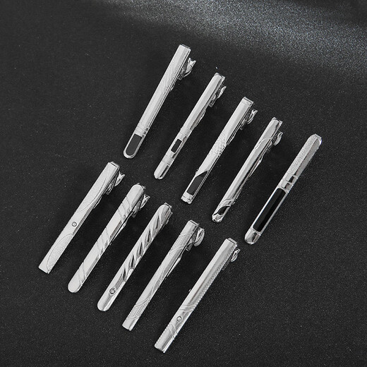 Giselun public tie clip tie clip men's formal wear silver fashion simple Korean style metal collar clip business professional insurance tie clip gold blue diamond