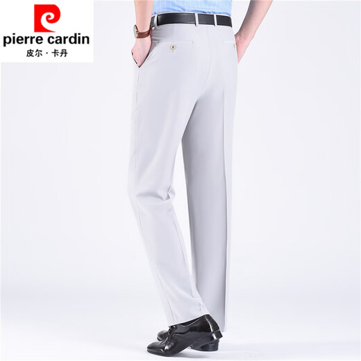 Pierre Cardin Summer pantalones de mediana edad de mediana edad Mulberry Seda alta cintura alta de lino suelto pantalones de lino suelto recto y anciano
