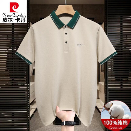 皮尔卡丹（pierre cardin）夏季新款翻领男士短袖t恤百搭休闲polo衫潮流半袖带领体恤男上衣 黑色 QY733 M 【建议100-120斤】