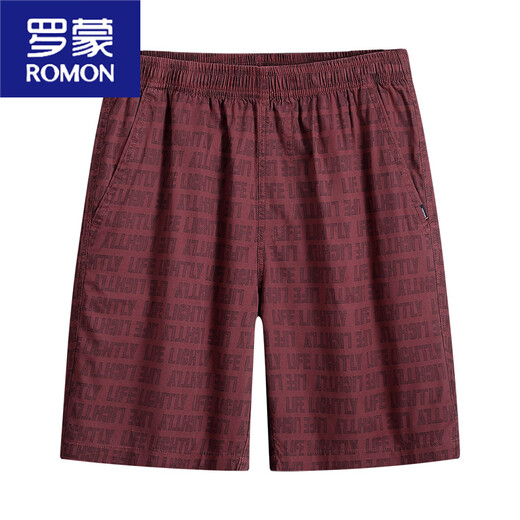 Romon Sommer Dünne mittlere Wäsche losen 5-Punkte-Baumwoll-Haus-Strandhosen Mid-Wolzen mit lässigen Shorts Herren-Fünf-Punkte-Hosen 9215 Deep Blue L.