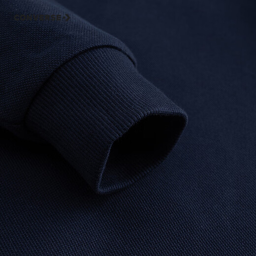 Converse Converse long-sleeved polo shirt for boys and girls 2025 new autumn retro printed children's loose and breathable top Navy blue 130/64 Recommended height 116-122cm