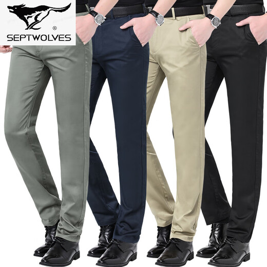 Sieben Wölfe Frühlings- und Herbst mittlere Hose mittleren Alters im mittleren Alter mit geradlinigen Hosen im mittleren Alter mit mittleren Altershosen mit hoher Taille Lose Den Dünnstil 9226-1: Khaki 29
