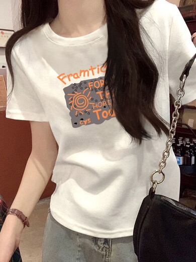 Gtyuwvg Ropa de camiseta de manga corta para mujeres para mujeres 2025 Nuevo algodón puro de algodón puro suelto de algodón pequeño de moda