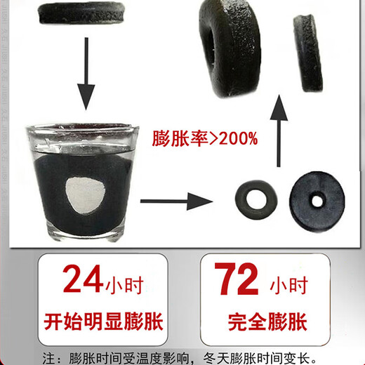 Water-swelling water-stop ring construction site construction pile head reinforced rubber water-blocking ring putty slow picture price inner diameter 40mm 500 pieces