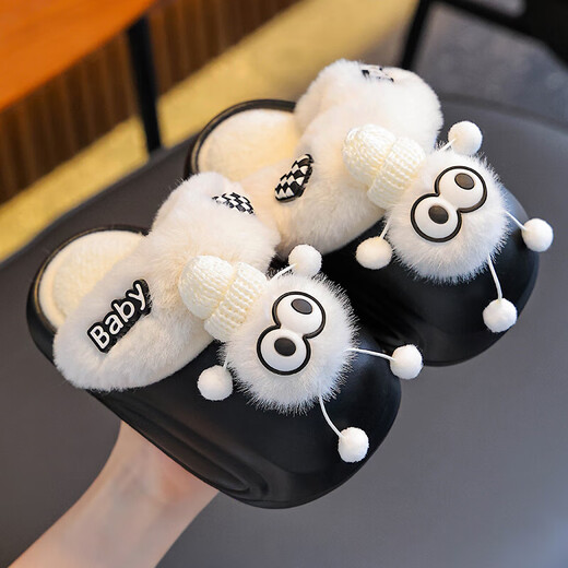 2025 New Winter Children's Cotton Slippers EVA Waterproof Removable Cotton Cover Parent-Child Baby Home Heeled Cotton Shoes Brown (Heel Included) 12 Size 40/41 (Suitable for 39/40 Feet)