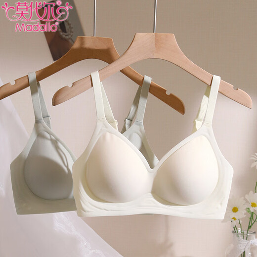 莫代尔无痕裸感内衣女小胸聚拢收副乳无钢圈夏季薄款大胸显胸小美背胸罩 香槟色 M