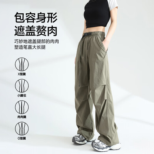 回力（Warrior）机能工装伞兵裤女2025夏季潮流户外登山徒步运动休闲通勤两穿长裤