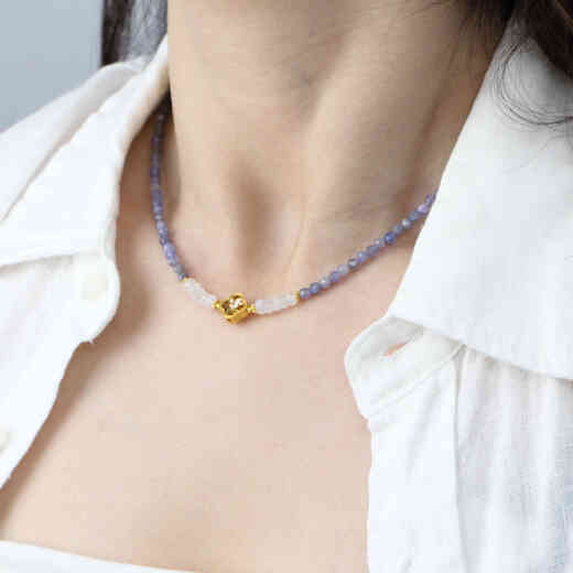 DYAI original tanzanite necklace for women sterling silver non-fading necklace butterfly necklace purple natural stone necklace for women butterfly orchid tanzanite 40cm+5cm