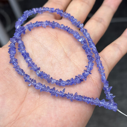 DL 1998 Fat Donglai quality tanzanite bracelet natural special grade amorphous raw stone gravel DIY with beads semi-finished 3-5mm 1 piece 40cm