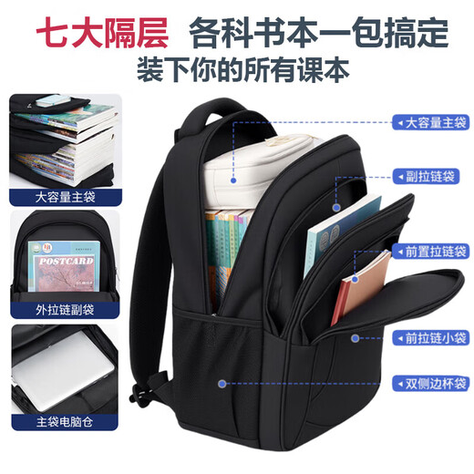 Huili Schoolbag Backpack Estudiantes de secundaria de secundaria