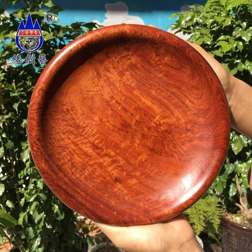 Yusenyi plato de fruta de papaya madera entera sala de estar almacenamiento de escritorio plato pequeño de madera maciza No. 9794 v textura de calidad de defecto plato de fruta encaje