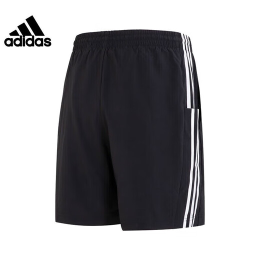阿迪达斯 （adidas）短裤男裤子夏季梭织防风透气快干跑步训练健身运动裤 三条纹中裤 IC1484 3XL