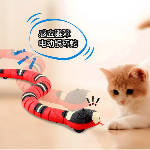 电动感应逗猫玩具猫咪用品自嗨猫猫玩具解闷耐摔玩具蛇电动可充电 遥控蜜蜂9923
