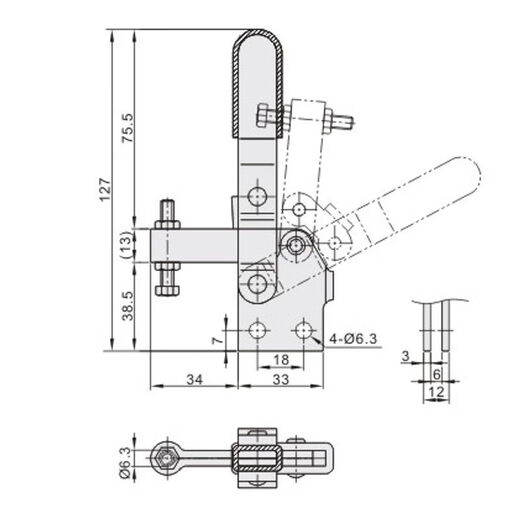 LISMWDC11401 Quick clamp clamp WDC12401 same model replaces Yiheda type vertical compression elbow clamp [Economic type] WDC11401