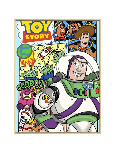 Bus de Toy Story Sweet Miaomiao Année légère Peinture d'huile numérique Diy Remplissage Couleur Drawing Drawing Cartoon Decorative Painting Painting QX14222 Pigment Pigment + toile d'huile professionnelle + pinceaux multiples +