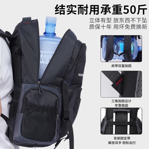 Huili großer Kapazitäts-Rucksack für Männer Multifunktionaler Geschäftsreisbag Outdoor Mountaineering Bag Freiheitsgeschäftsgepäck Rucksack Black [verbesserte doppelseitige Taschen]