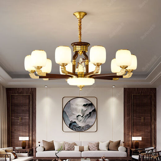 Neue chinesische Kronleuchter Wohnzimmer Lampe Esszimmer Schlafzimmer Lautstudent Chinese Style Hall Hauptlampe einfache Atmosphäre Chinesische Laterne 9928 Kopf Vollspektrum Augenschutzquelle Quelle