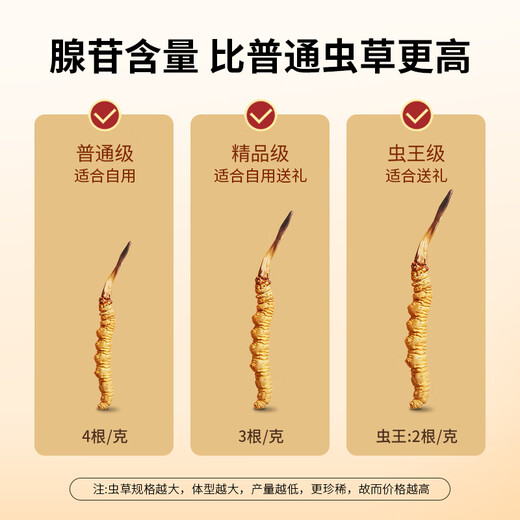 
Tongfu Cordyceps sinensis 3 roots/g 20g 60 roots gift box, nourishing nutritional supplements, gifts for elders