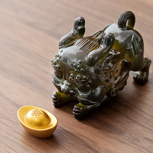 Tangfeng Pixiu color-changing tea pet ornaments can be used to raise tea and play tea tables office countertop kung fu tea set accessories color-changing Pixiu holding ingots
