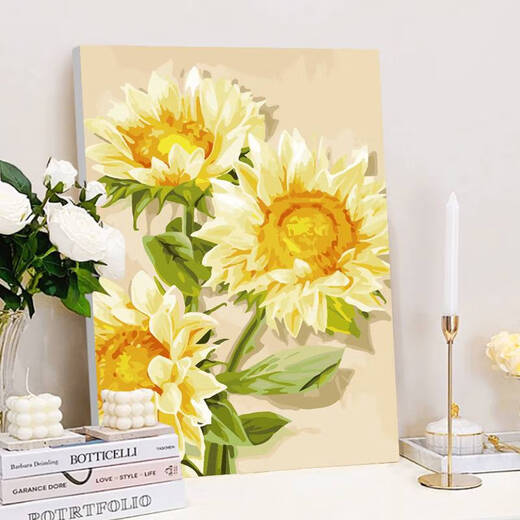 
Shantou Lin Village Sunflower Diy Digital Oil Painting Filling Hand-drawing Coloring Hand-drawing SJ9738 50*60cm Tightening Thickened Solid Wood Inner Frame + Outer Frame