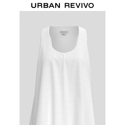 
UR2025 summer new women's clothing vacation-split flower buds U-neck sleeveless dress UIU750001 white M