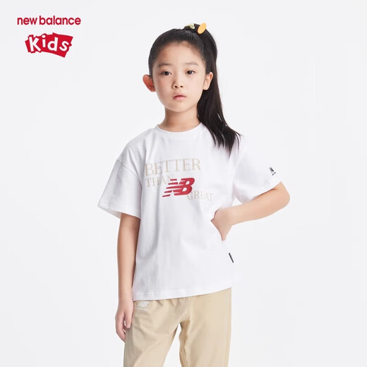 NEW BALANCE children's clothing for boys and girls 2025 summer new sports short-sleeved T-shirt ND7EF2Z283 130