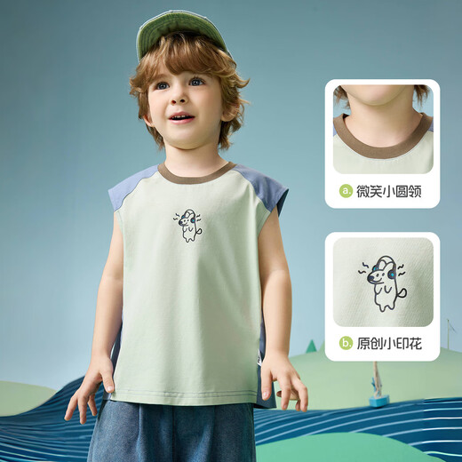 Fragen Sie Junior Antibacterials Children's T-Shirt 2025 Sommer Kinder heiße Cover ärmellose Weste Jungen T-Shirt Top