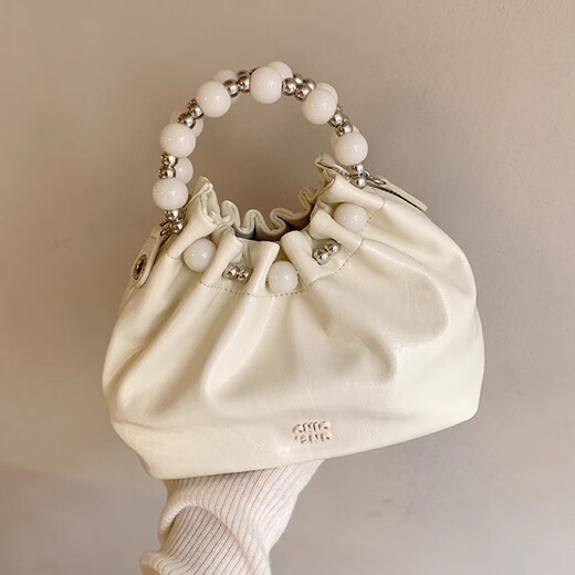 
South-style Chio2nd folded cloud bag women's bag summer new Chinese style glazed handbag small shoulder crossbody bag beige white