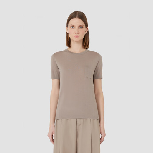 MaxMara 2025早秋新品女装圆领绵羊毛毛衣9366025106 米色 S