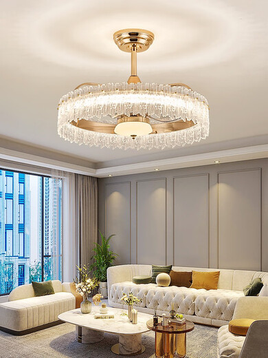 Освещение OPP (OPPLE) OPP Crystal Fan Light 2024 Новая гостиная световой световой спальни легкий потолок с электрическим вентилятором встряхива