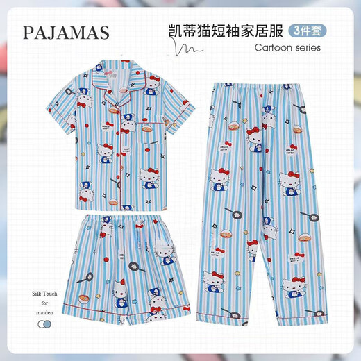 
Superficial Japanese ins cartoon cute crayon Shin-shiba pajamas for women in summer new printed shorts shorts home clothing set KK-14101 [short sleeve] three-piece set M 80-95Jin [Jin equals 0.5 kg]