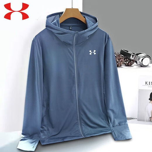 Under Armour UA Schnelltrocknende Sonnenschutzkleidung für Männer und Frauen dünne mit Kapuze im Freien Sport atmungsaktiv