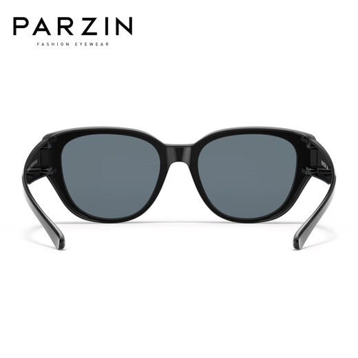 帕森（PARZIN）偏光太阳镜男女 轻盈TR猫眼框近视专属套镜防紫外线墨镜 PZ12130 曜石黑