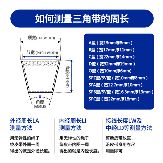 三力士（SANLUX）三角带A3850 A3861 A3886 A3900 A3912 A3950 A3962 A3861Li