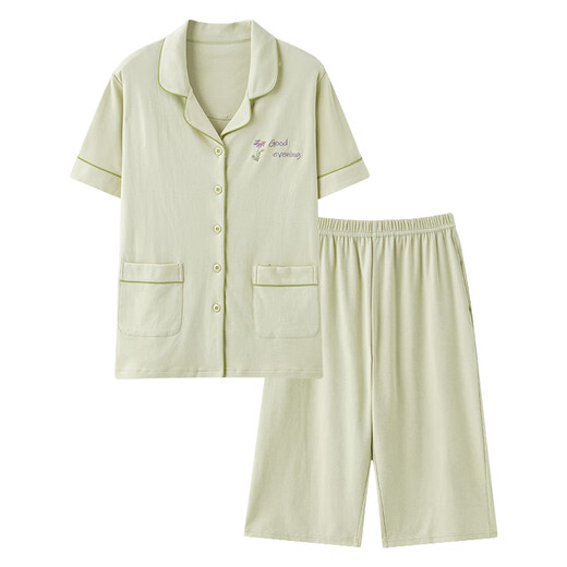 Modal Summer Pyjamas für Frauen reine Baumwolle kurzärmelige Kumpelhosen für lässige Strickjacken mit großer Heimkleidung zweiteiliger Set 2025 NX9898 XL