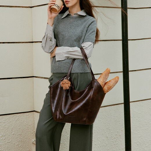 LAFESTINE TOP LAYER COWDE COBLE SAG TOTE SAL NOUVEAU SAGLE SUR ARRAL DE COUPATRE SUMBRE POUR FEMMES 2025 Caramel Brown