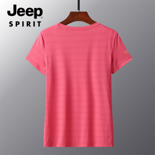 JEEP SPIRIT夏季薄款冰丝速干t恤男宽松大码运动休闲圆领透气冰丝上衣T恤 JEEP6628男白色LAY LOW L 女105-115斤