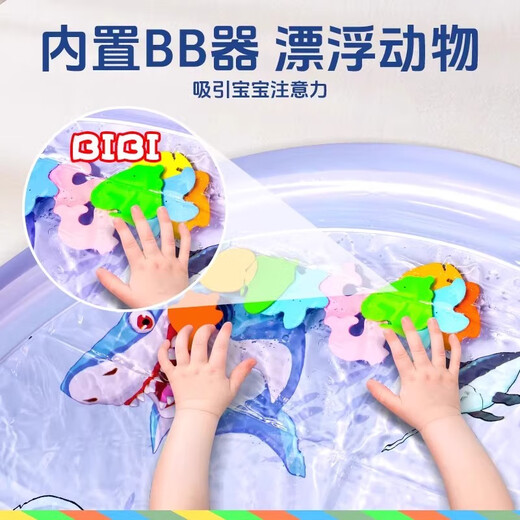 京悠雨德国精工儿童拍拍水垫大号加厚充气2025新款婴儿宝宝学爬神器夏季 【圆形105cm】海豚款蓝色-送打气筒+漂浮玩具