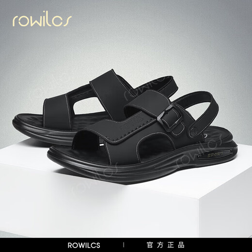 Rowilcs Brand Sandals Мужские лето 2025 г. Новый стиль носить не скользкий антиодор папа пляж на открытый рыбалка мужские сандалии 2425010 Black [y] 38