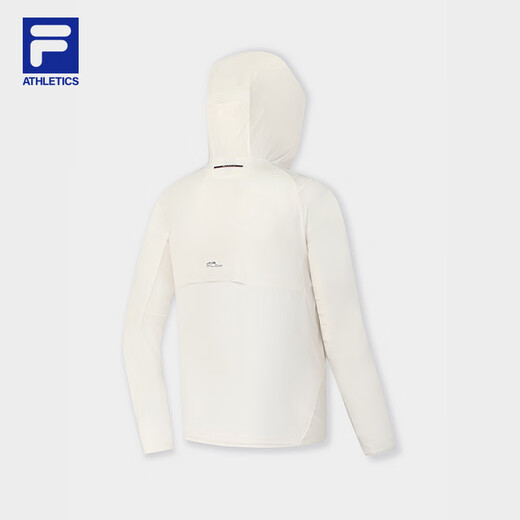 FILA 斐乐官方男士梭织外套2025秋新款健身运动宽松防晒连帽上衣 布朗白-WT L 175/96A/L